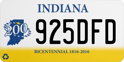 IN license plate 925DFD