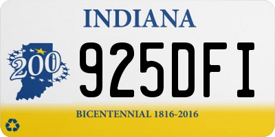 IN license plate 925DFI