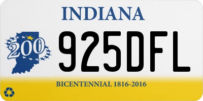 IN license plate 925DFL