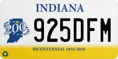 IN license plate 925DFM
