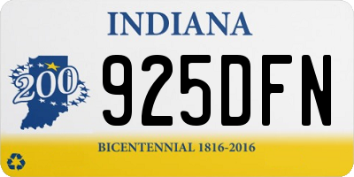 IN license plate 925DFN