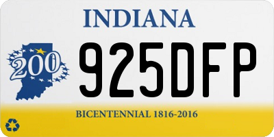 IN license plate 925DFP