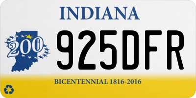 IN license plate 925DFR
