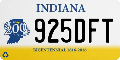 IN license plate 925DFT