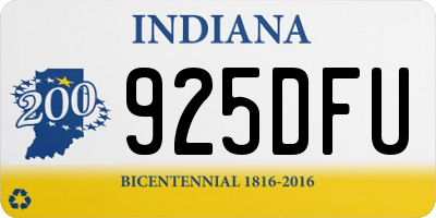 IN license plate 925DFU