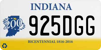 IN license plate 925DGG