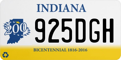 IN license plate 925DGH