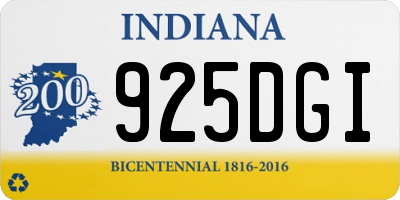 IN license plate 925DGI