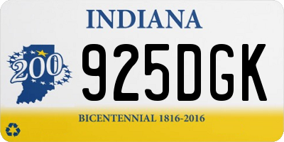 IN license plate 925DGK