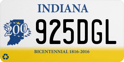 IN license plate 925DGL