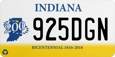 IN license plate 925DGN