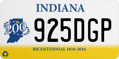 IN license plate 925DGP