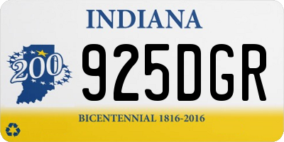 IN license plate 925DGR
