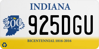 IN license plate 925DGU