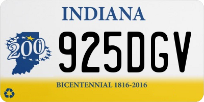 IN license plate 925DGV