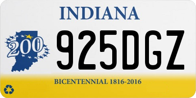 IN license plate 925DGZ