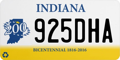 IN license plate 925DHA