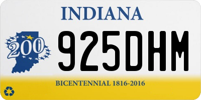 IN license plate 925DHM