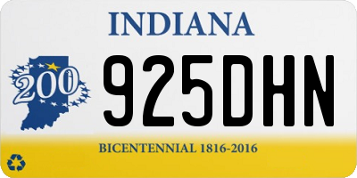 IN license plate 925DHN