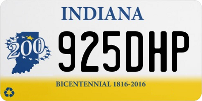 IN license plate 925DHP