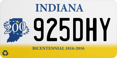 IN license plate 925DHY