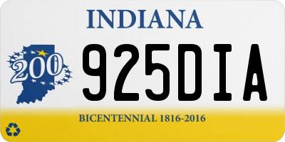 IN license plate 925DIA