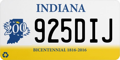 IN license plate 925DIJ