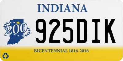 IN license plate 925DIK