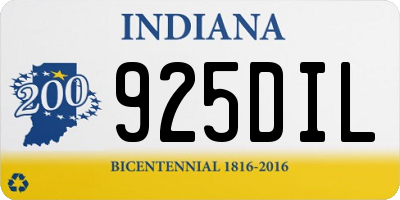 IN license plate 925DIL