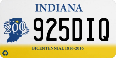 IN license plate 925DIQ
