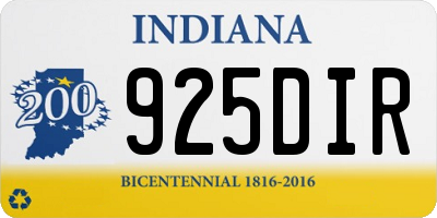 IN license plate 925DIR
