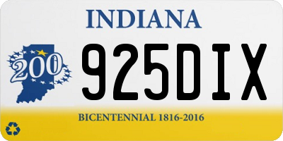 IN license plate 925DIX