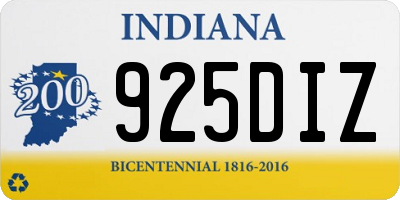 IN license plate 925DIZ
