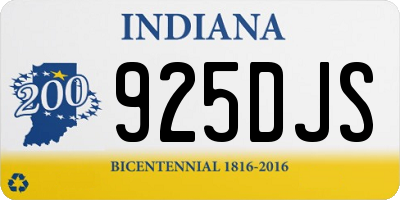 IN license plate 925DJS