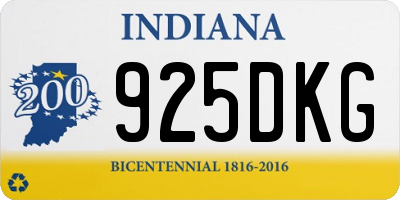 IN license plate 925DKG