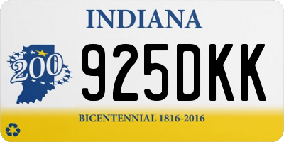 IN license plate 925DKK