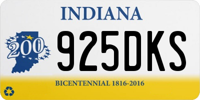 IN license plate 925DKS