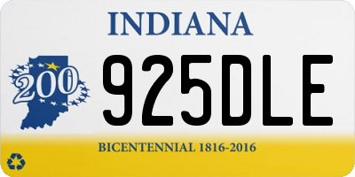 IN license plate 925DLE