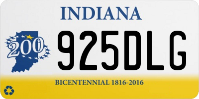 IN license plate 925DLG