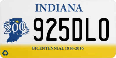 IN license plate 925DLO