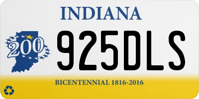 IN license plate 925DLS