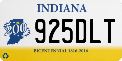 IN license plate 925DLT