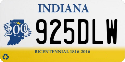 IN license plate 925DLW