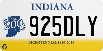 IN license plate 925DLY