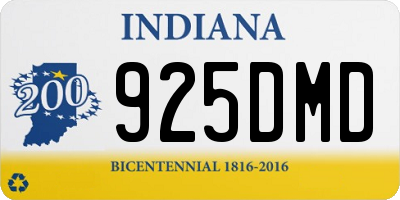 IN license plate 925DMD
