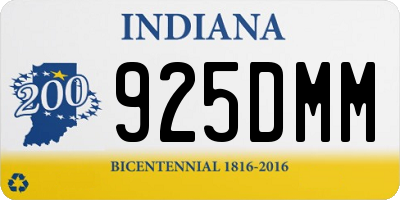 IN license plate 925DMM