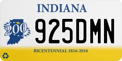 IN license plate 925DMN