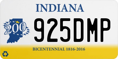 IN license plate 925DMP