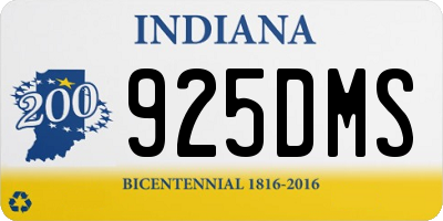 IN license plate 925DMS