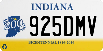 IN license plate 925DMV